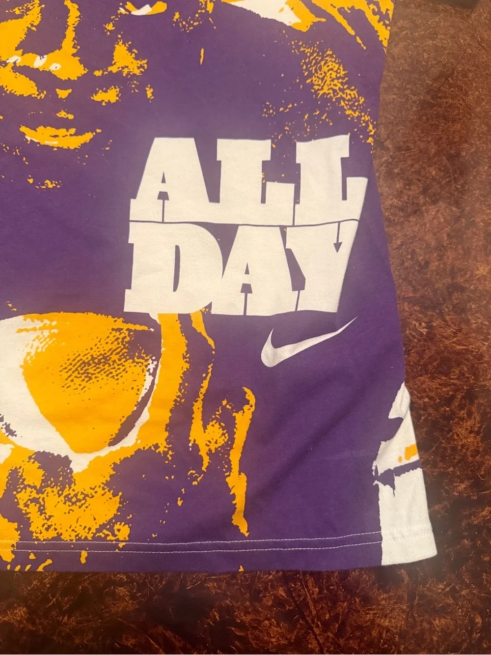 Nike football White Purple Yellow 'All Day' Graphic Dri-FIT Tee